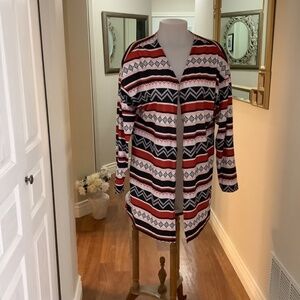 NWOT Gorgeous Cardigan in Terracotta/Black/White MEDIUM